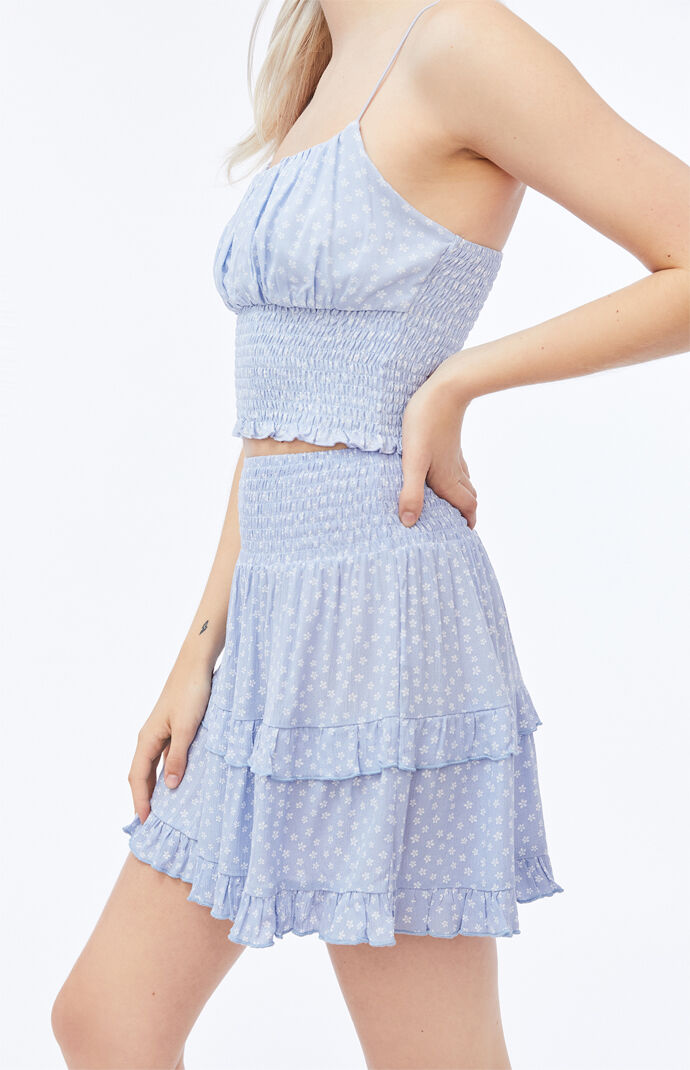 La hearts ruffle mini skirt sales