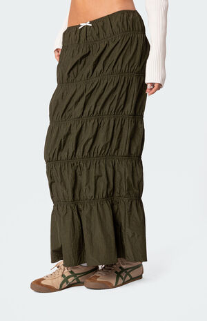 Tiered Scrunch Maxi Skirt image number 4