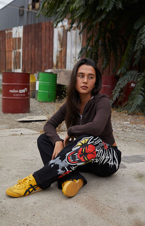 x Stranger Things Black Hellfire Club Baggy Sweatpants image number 1