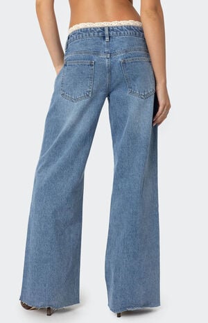 Karlie Lace Trim Jeans image number 5