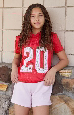 20 Red Mesh Soccer Jersey image number 1