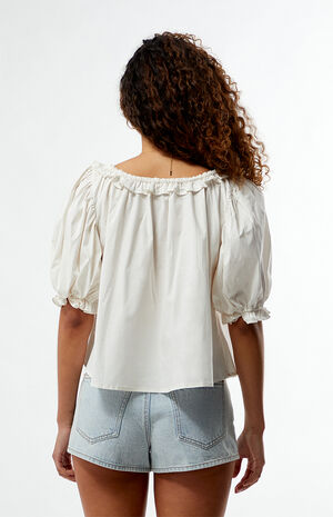 Puff Sleeve Button Up Top image number 4