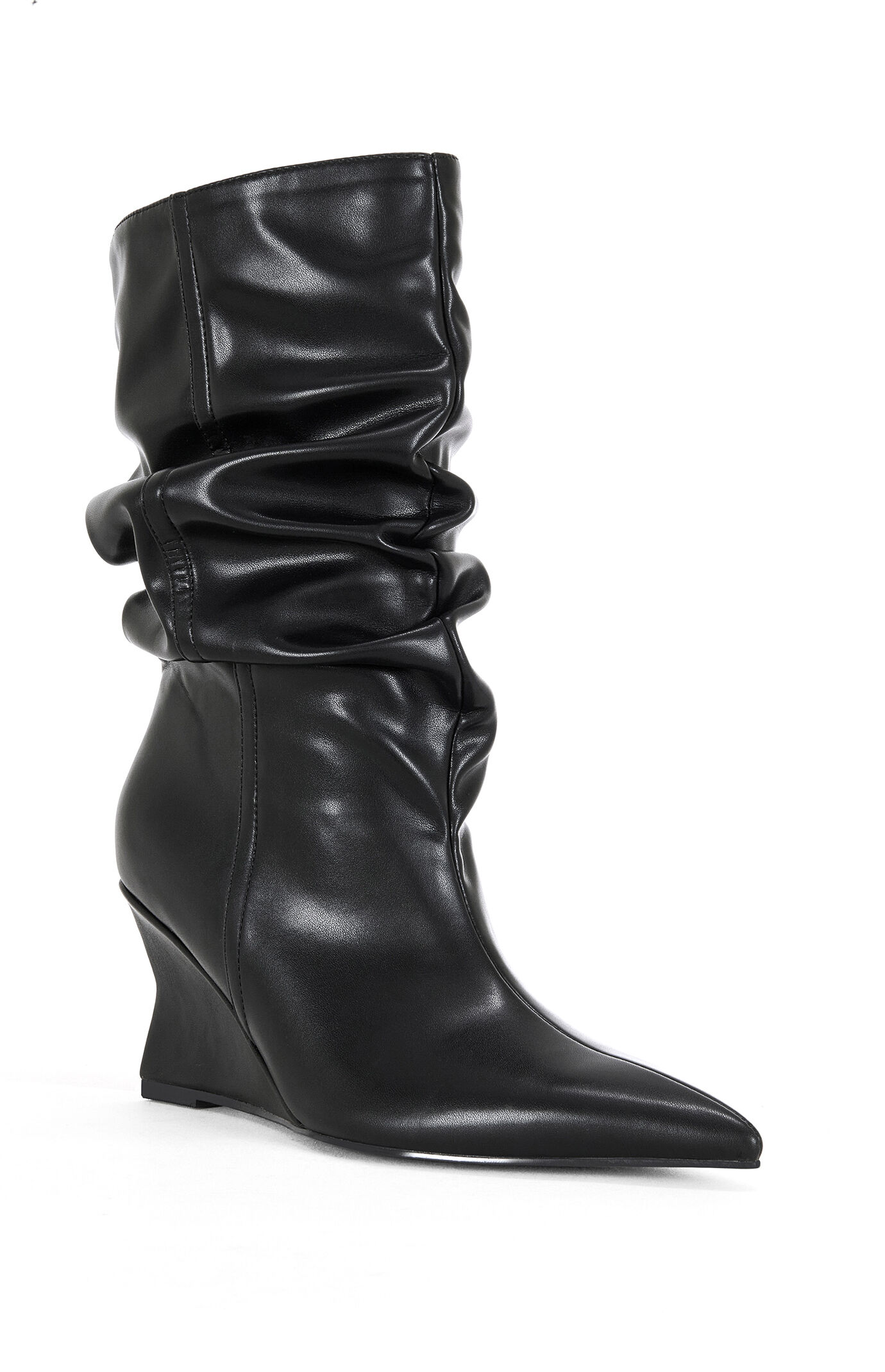 AZALEA WANG Asaf Black Wedge Booties