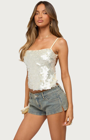 Macy Backless Sequin Top image number 2