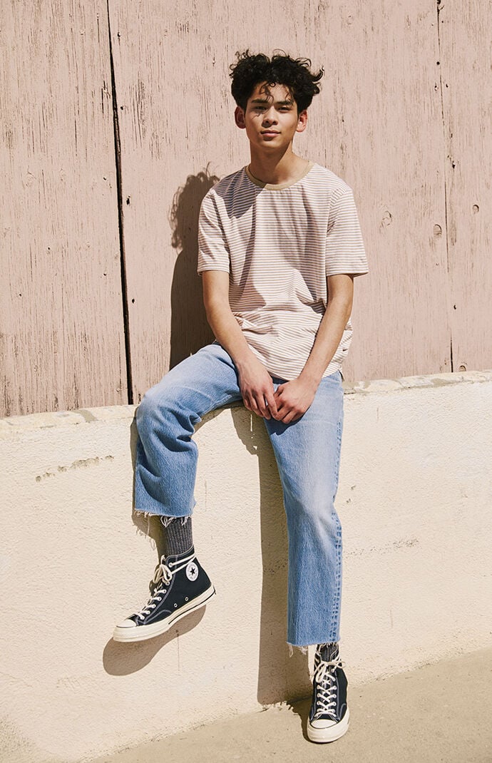 Ezar Striped Scallop T-Shirt