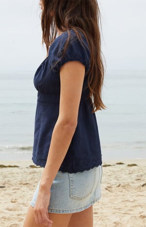 Blue Blair Short Sleeve Top image number 3