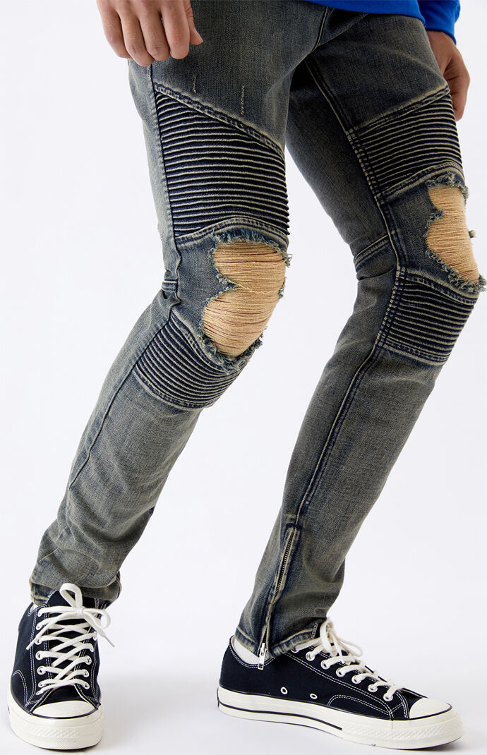 Dark Moto Stacked Skinny Jeans