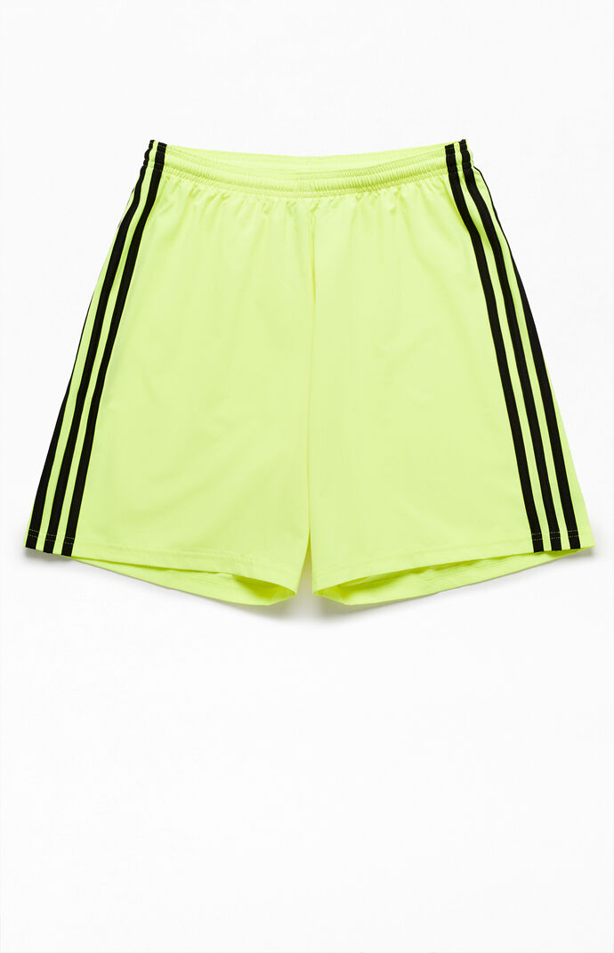 adidas neon green shorts