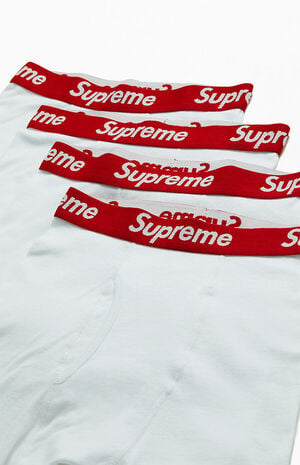 Supreme x Hanes 4 Pack White Boxer Briefs