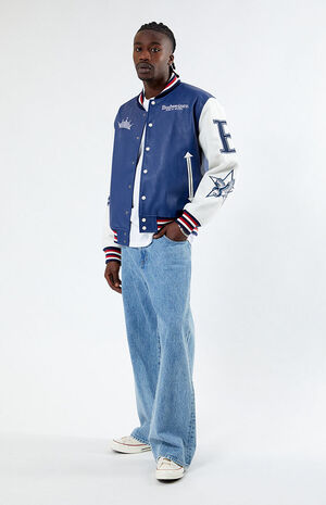 By PacSun Faux Leather Varsity Jacket image number 4