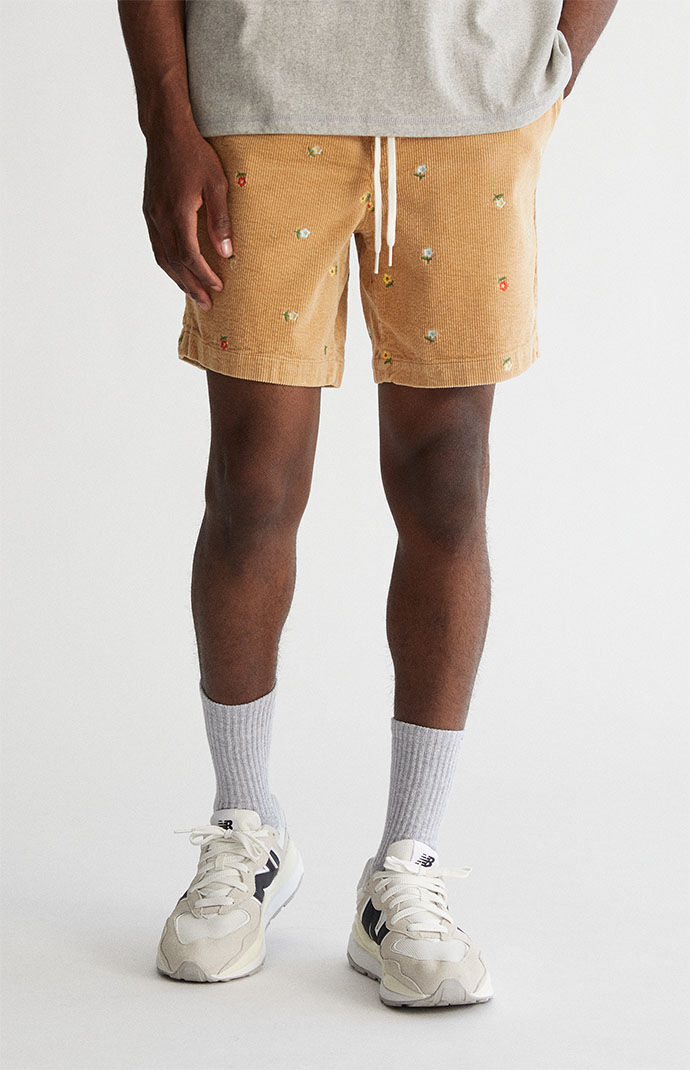 PacSun Floral Embroidery Corduroy Shorts PacSun
