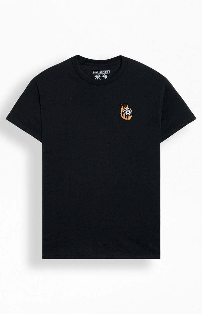 Riot Society Flame 8 Ball Embroidered T-Shirt