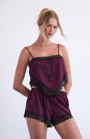 Lace Pajama Shorts image number 1