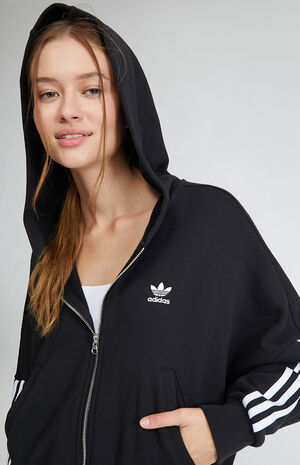 Black Adicolor Cropped Hoodie image number 2