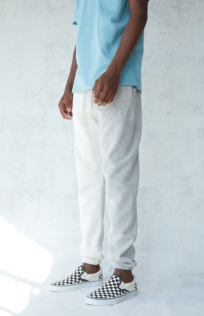 Gray & White Basic Fleece Sweatpants