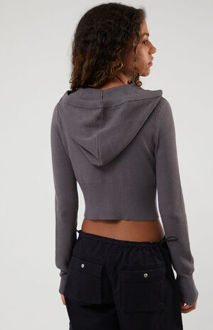 Kendall u0026 Kylie Sammi Ribbed Full Zip Cropped Hoodie | PacSun