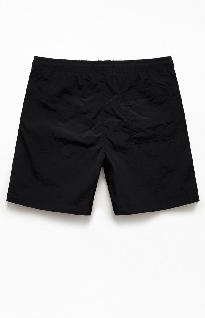 Embroidered Logo Solid 17" Swim Trunks