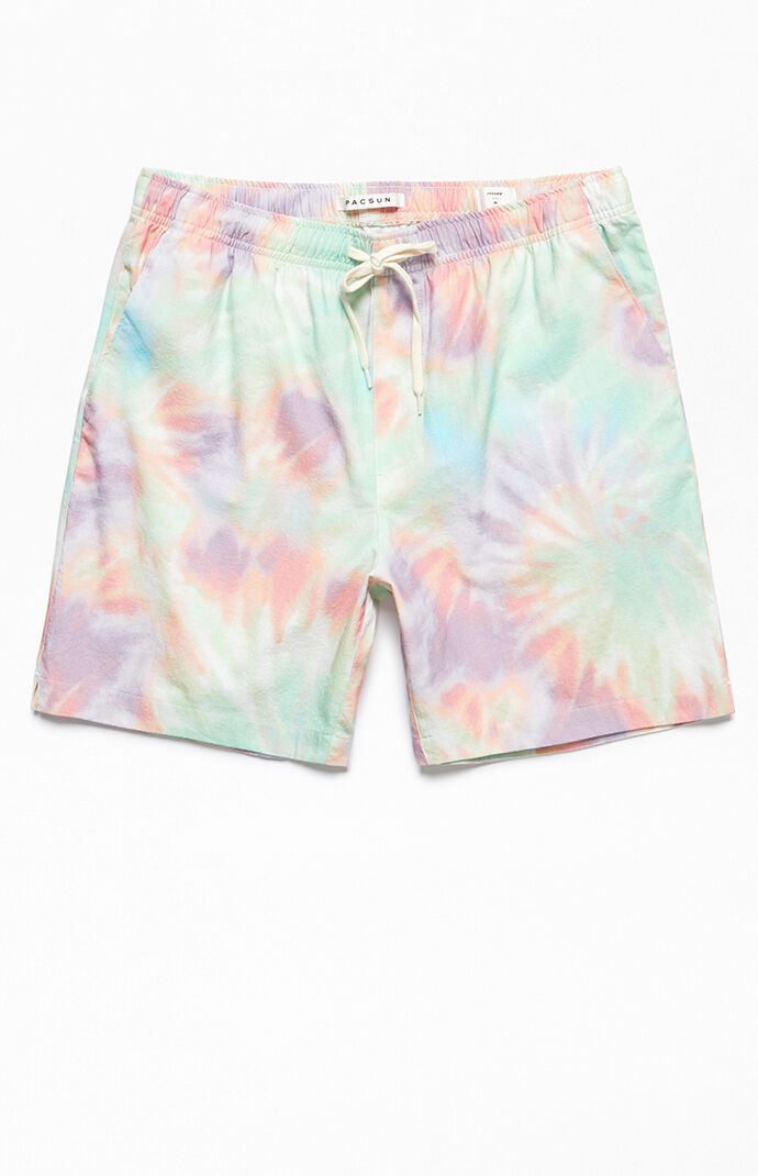 Tie-Dyed Seersucker Volley Shorts
