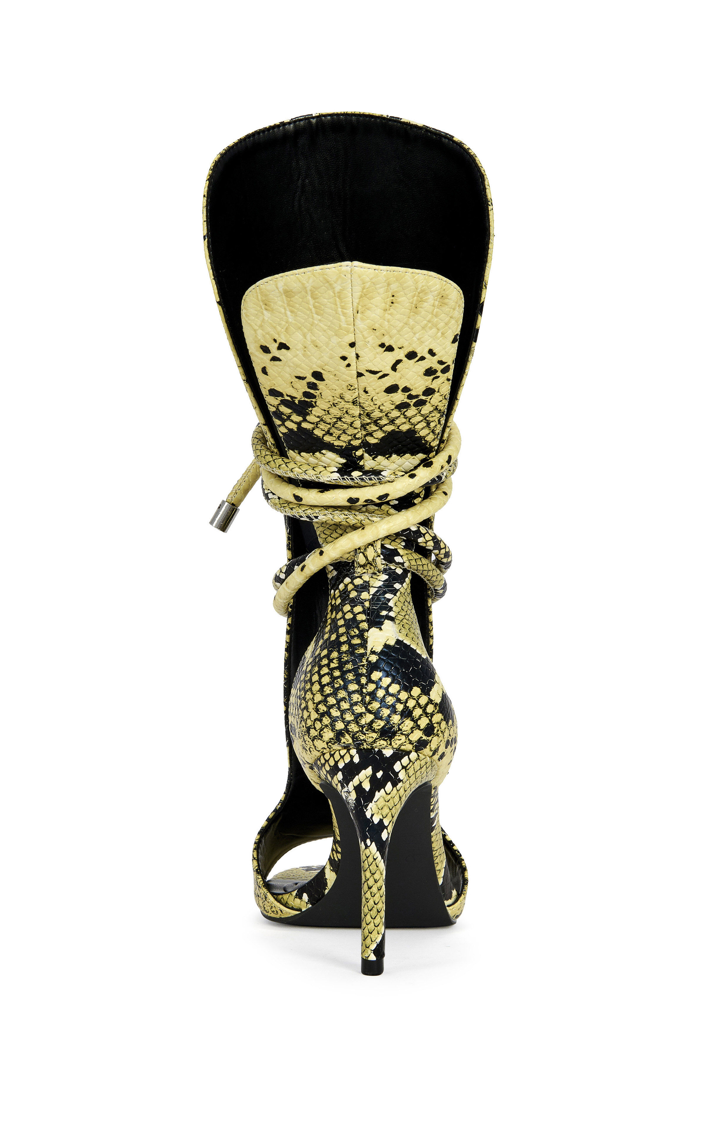 AZALEA WANG Women's Bocker Yellow Snake Stiletto Sandals