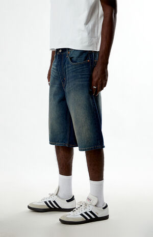 Dark Indigo 469 Loose Fit Denim Shorts image number 3