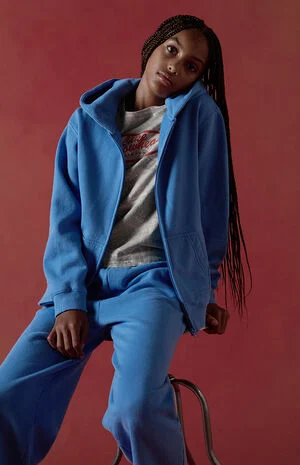 Blue Full Zip Hoodie image number 1