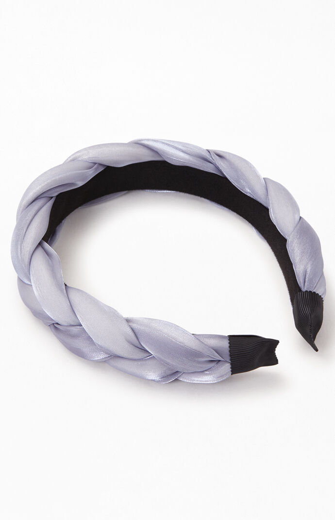 Blue Braided Satin Headband