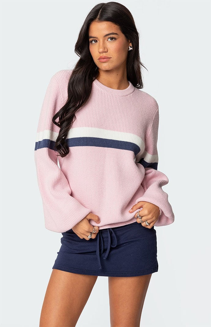 Edikted Nautical Striped Oversized Sweater