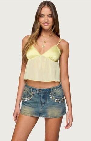 Krisa Sheer Chiffon Babydoll Top image number 1