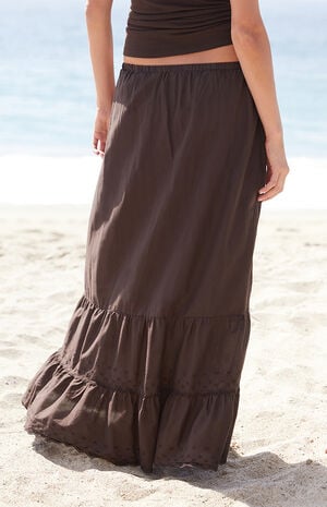 Brown Olive Maxi Skirt image number 3