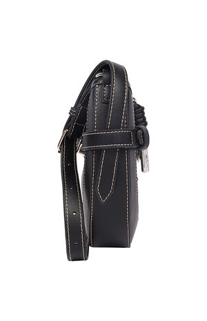 Black Blake Smooth Belted Hobo Bag image number 4