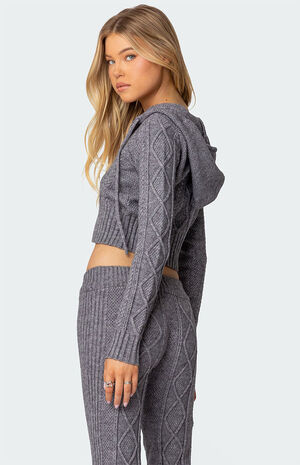 Ray Cable Knit Hooded Cardigan image number 4