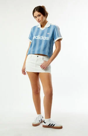 Denim Short Sleeve Football Jersey image number 1