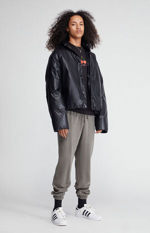Oversized Pleather Puffer Jacket image number 2