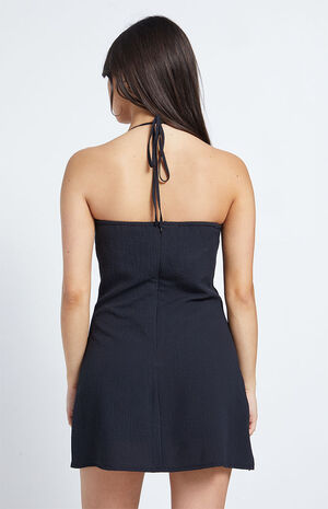 Bustier Tie Halter Mini Dress image number 4