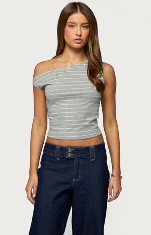 Keryn Striped Asymmetric Top image number 1