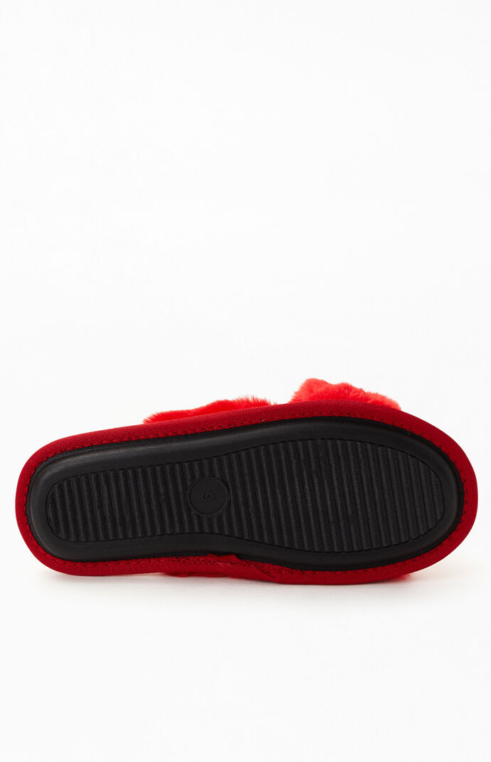 By PacSun Red Fuzzy Slippers