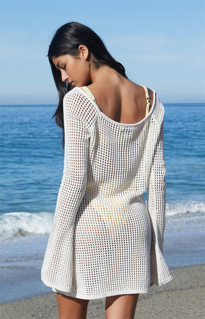 Elena Crochet Boat Neck Mini Dress image number 4