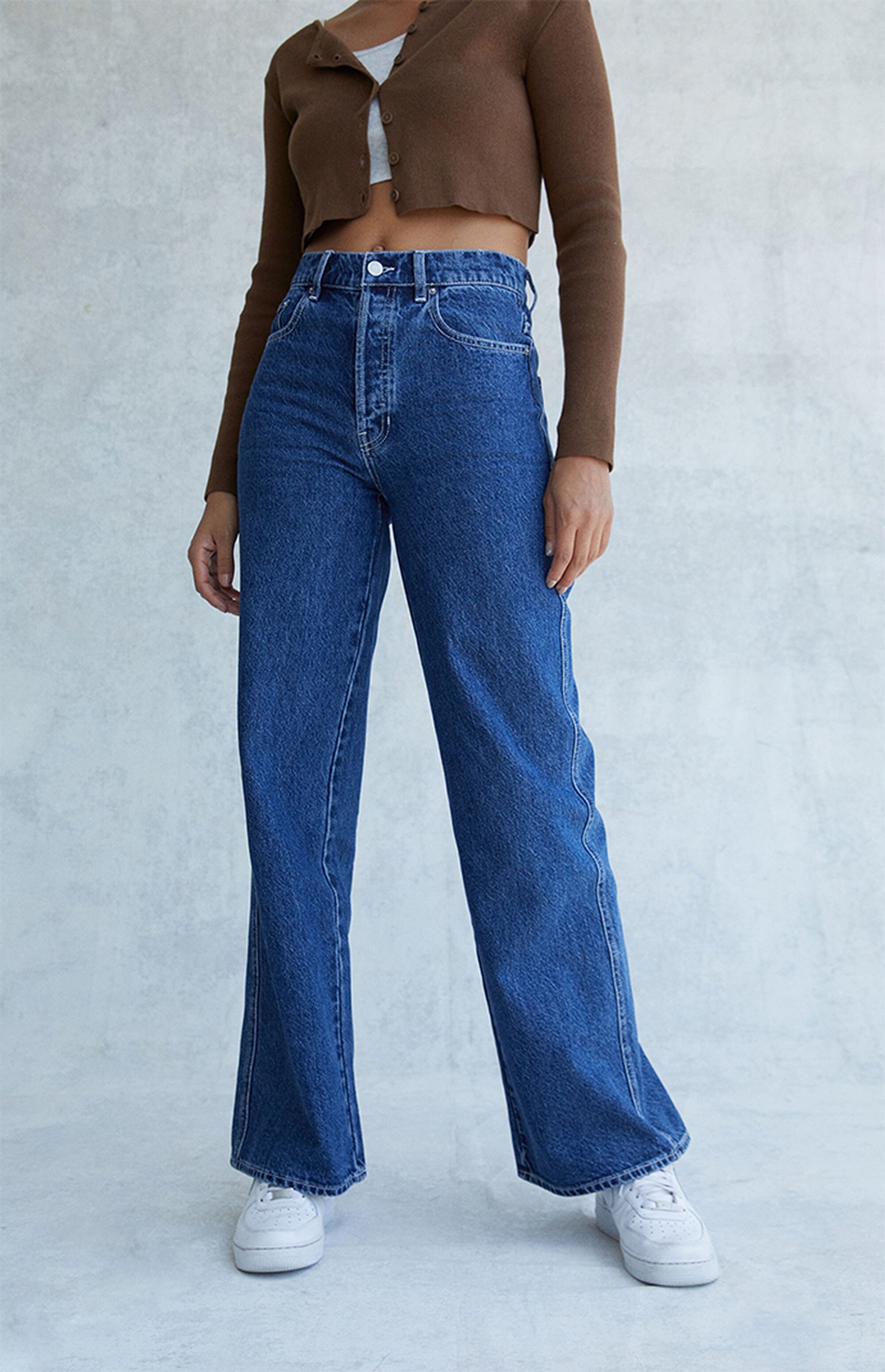 PacSun Eco Dark Blue High Waisted Baggy Jeans PacSun