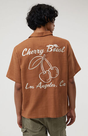 Brown Cherry Bowl Oversized Camp Shirt image number 2