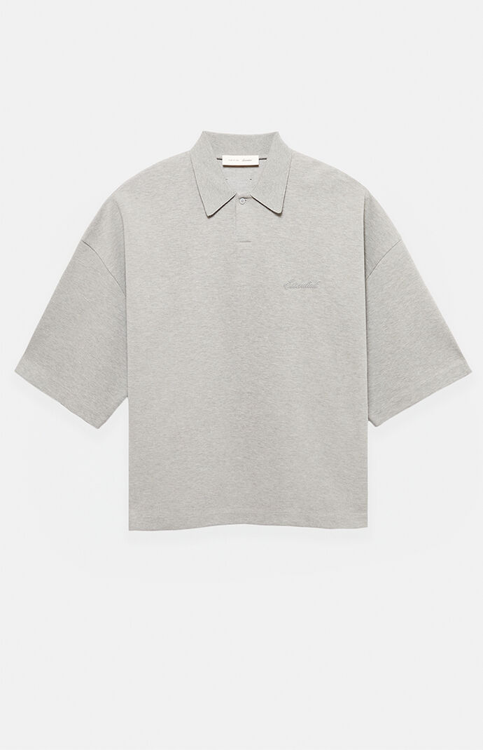 Fear of God Concrete Heather Signature '90s Cropped Polo Shirt