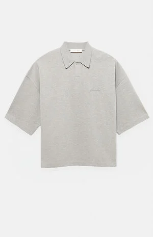Concrete Heather Signature '90s Cropped Polo Shirt image number 1