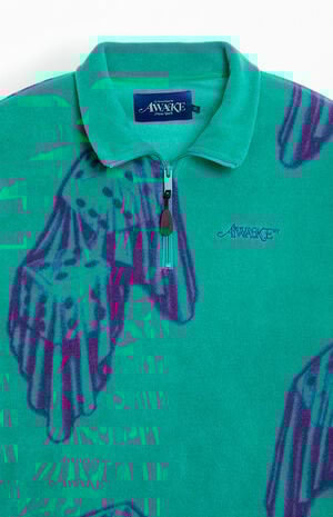 Dice Print Fleece Quarter Zip Sweatshirt image number 2