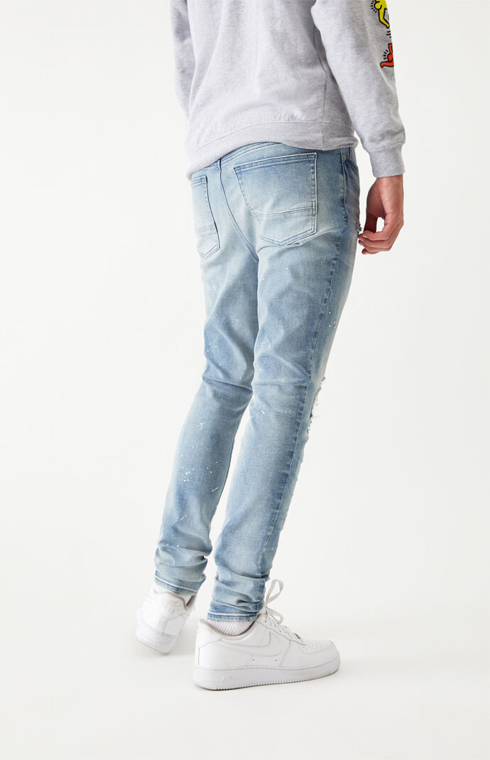 Light Ripped Stacked Skinny Jeans