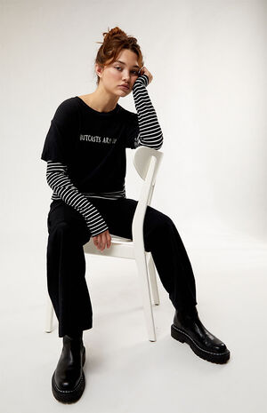 Outcasts Are In Long Sleeve T-Shirt image number 3