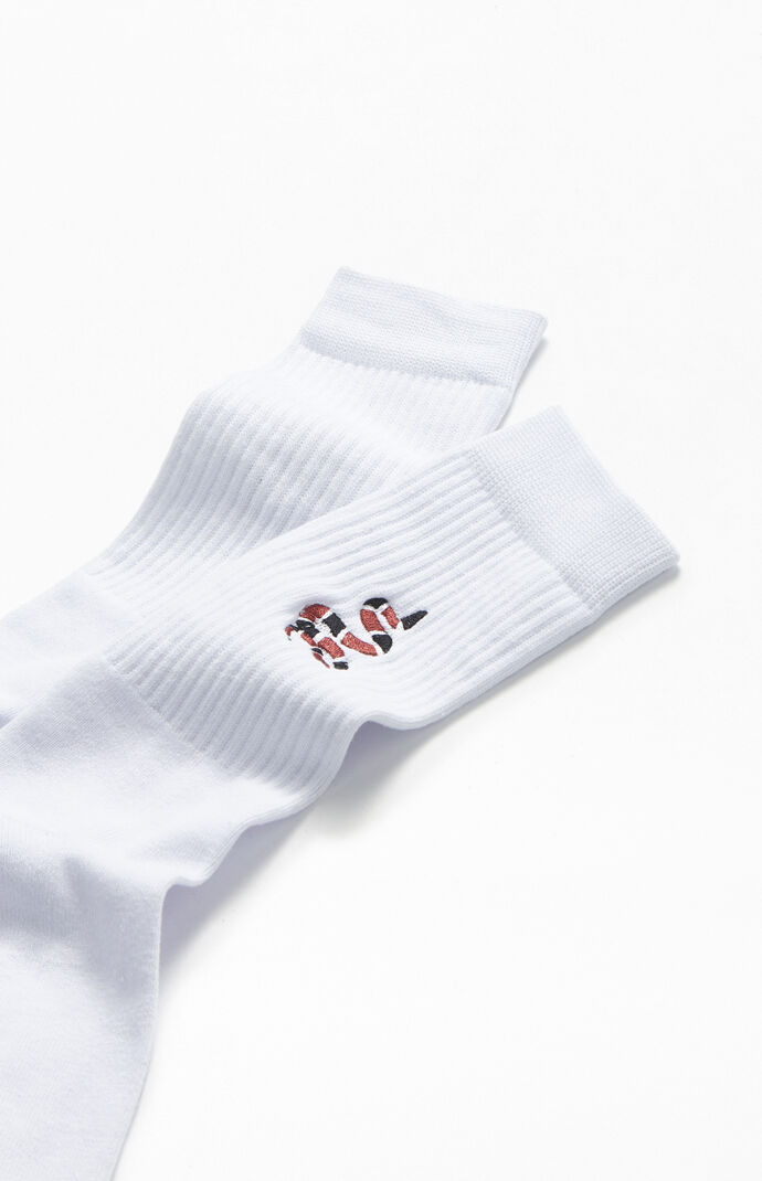 Embroidered Snake Crew Socks