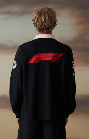 x Pacsun Black Overtake Eqpt Rugby Polo Shirt image number 3