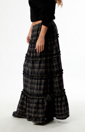 Plaid Snowdrop Maxi Skirt image number 3