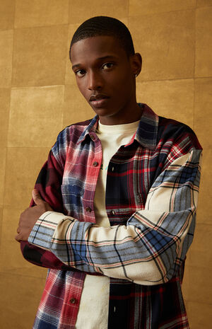 Multi Plaid Button Down Shirt Multi Plaid Button Down Shirt image number null