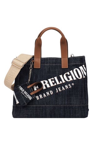 Medium Logo Dark Denim Tote Bag image number 1