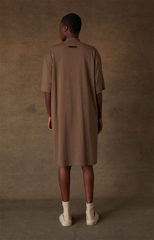 brown oversized t shirt dress Striped Ribbed Knit T-shirt Shift Dress – HannaBanna Clothing